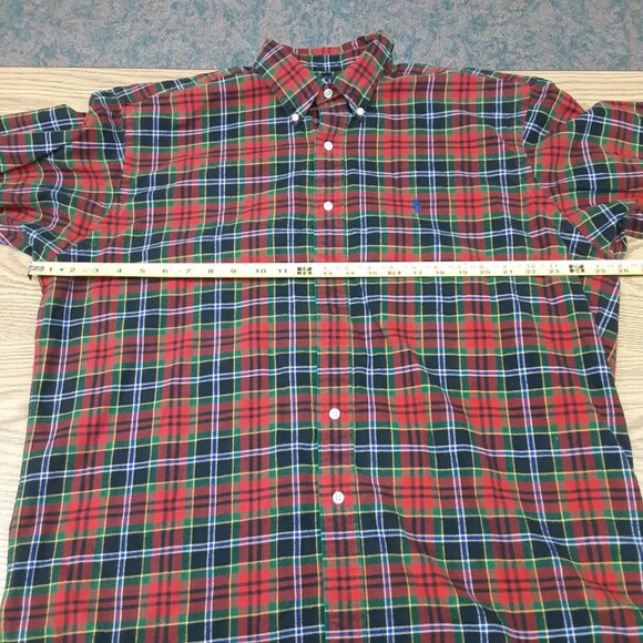 Ralph Lauren Blake Flannel Shirt Men's Large Red Tartan Plaid 100% cotton - Picture 9 of 10
